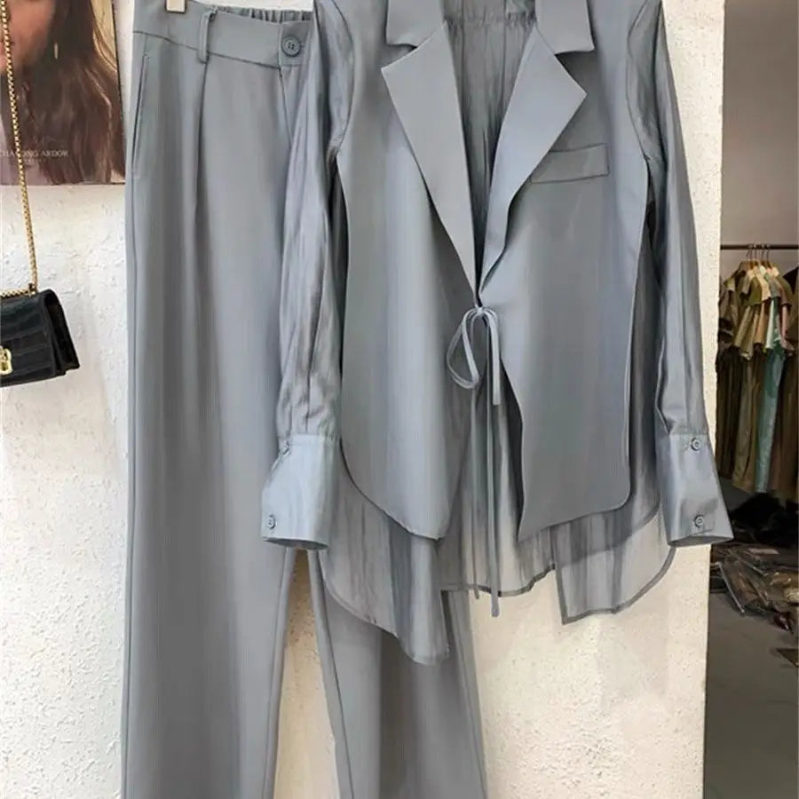 ANNA Chiffon Blazer &amp; Trousers | Sophisticated Women’s Formalwear - Celestia Couture