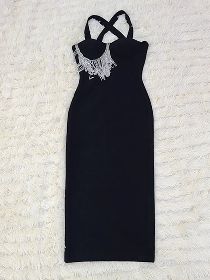 Lucilia Black Dress - Celestia Couture