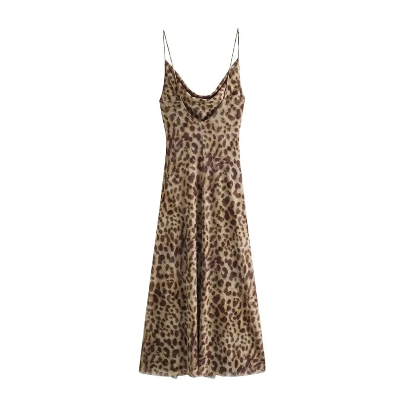 Leopard Print Long Dress - Celestia Couture