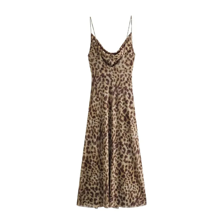 Leopard Print Long Dress - Celestia Couture