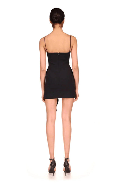 Kim Dress - Luxe Satin Ruched Midi - Celestial Couture