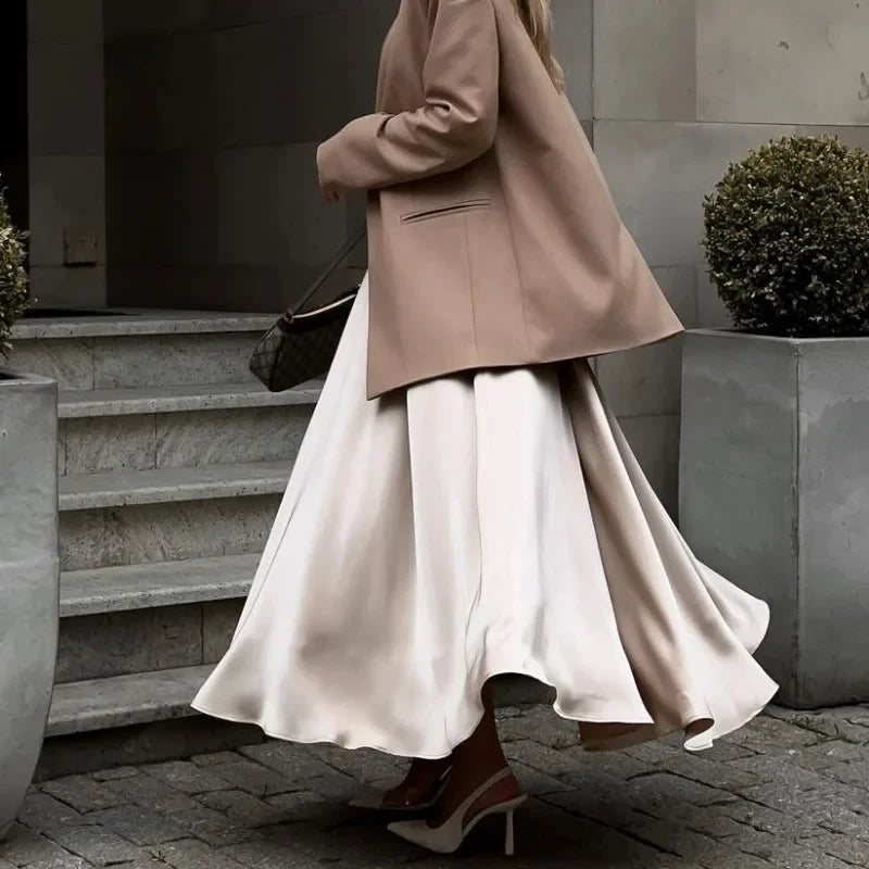 Deeptown Satin Maxi Skirt - Celestia Couture