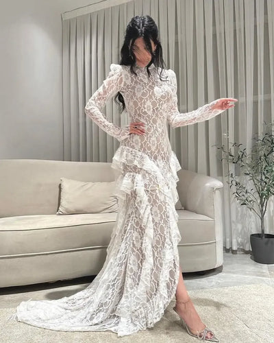 Marcella Floor-Length Lace Dress