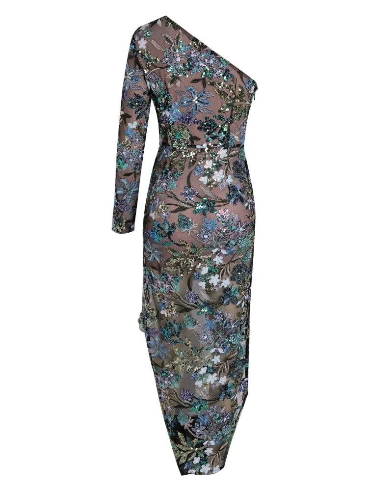 Aurora Blossom Sequin Dress - Celestial Couture
