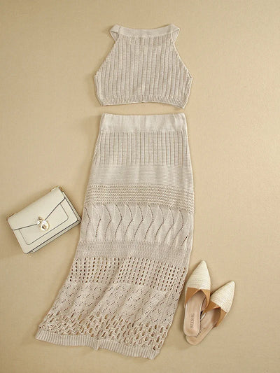 Sheer Allure Knit Set - Celestial Couture