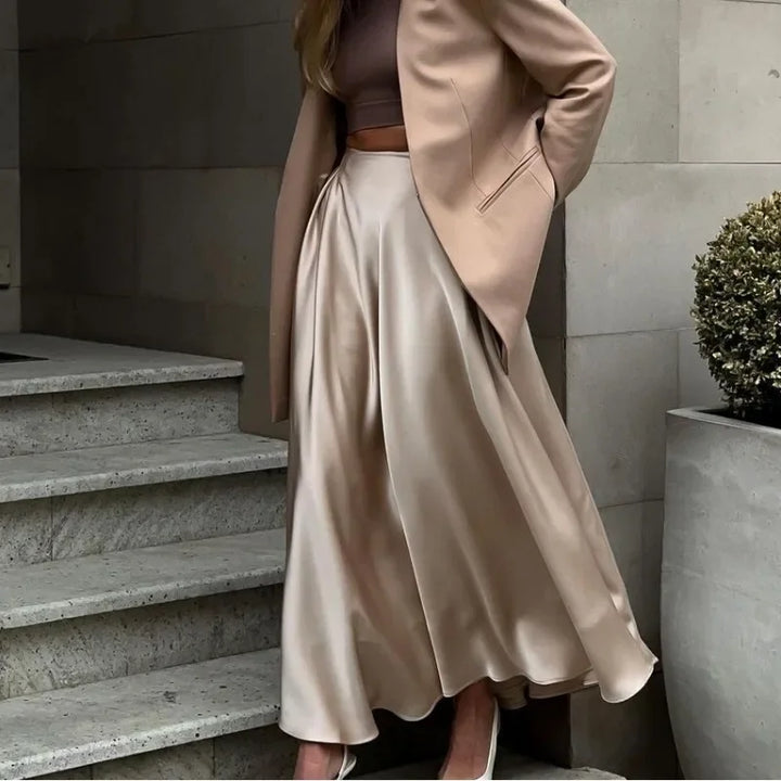 Deeptown Satin Maxi Skirt - Celestia Couture