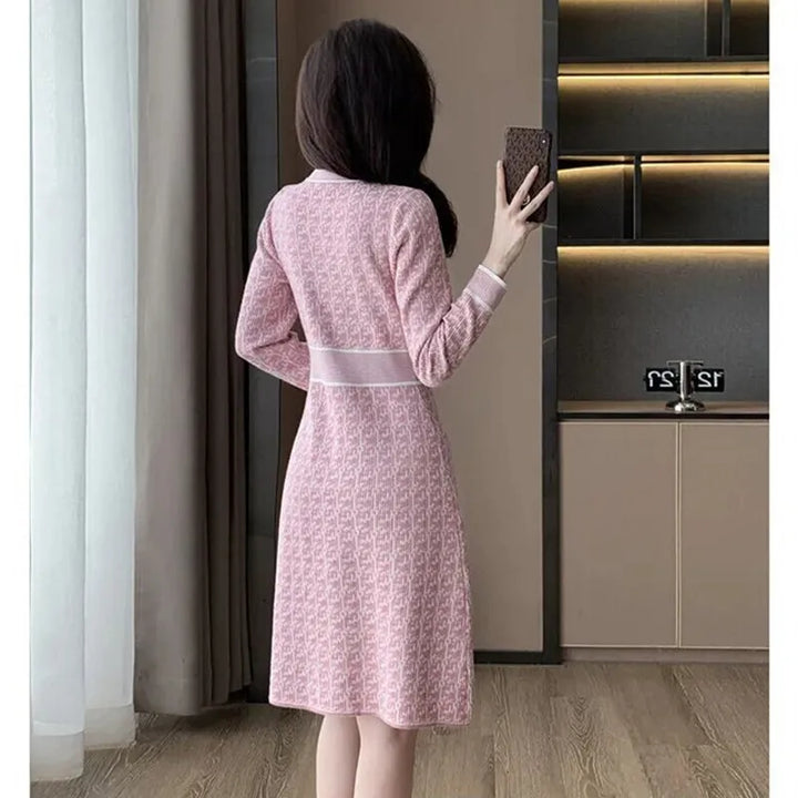 Pink Knitted Dress - Celestia Couture