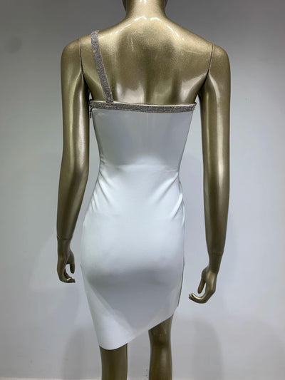 New Arrival Black White Color Women Sexy Off the Shoulder Bodycon Mini Dress Bandage Fashion Nightclub Party Celebrate Dress - Celestial Couture