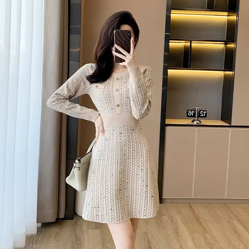 Pink Knitted Dress - Celestia Couture
