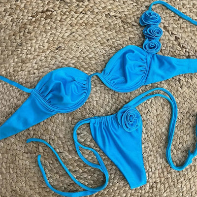 BLUE FLOWER BIKINI - Celestial Couture