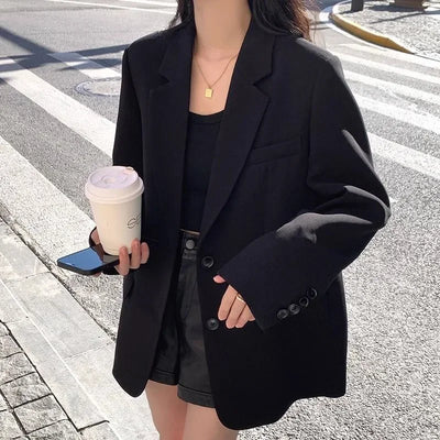 MONA  Black Single-Breasted Suit Jacket