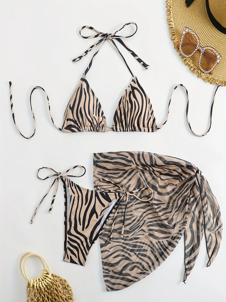 LEO Three Pieces Bikini Set - Celestia Couture