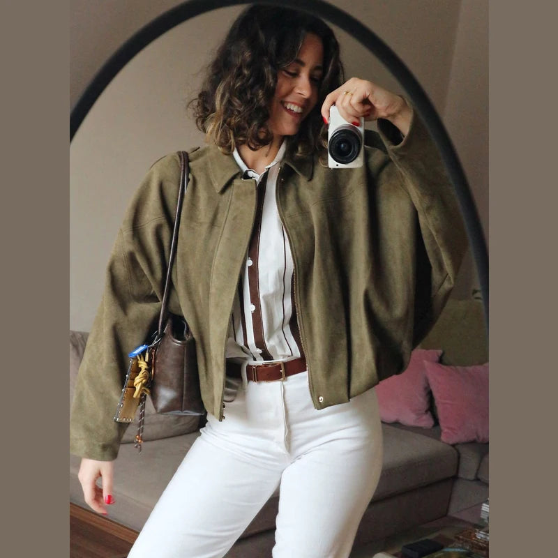 Noah Suede Bomber Jacket