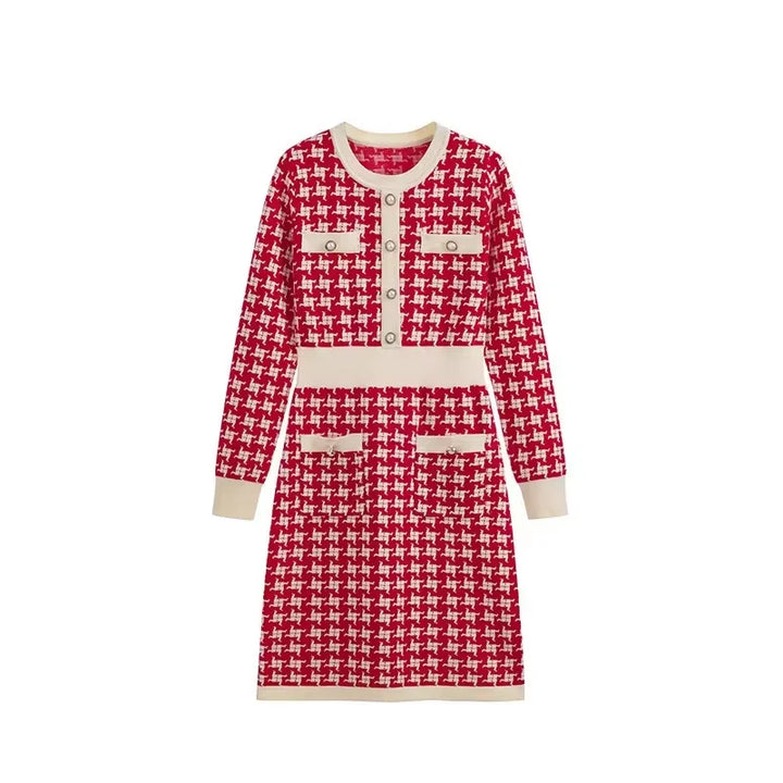 Pink Knitted Dress - Celestia Couture