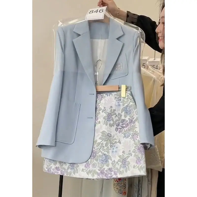 Korean Drama Suit &amp; Skirt Set - Celestia Couture