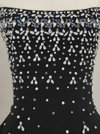 Parisian Glam Diamond-Spliced Mini Dress - Celestial Couture