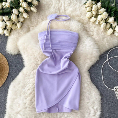Sexy Strapless Mesh Dress Chic Vintage Evening Party Club Dress Women Chic Slim Ceremonial Hip Wrap Dress - Celestial Couture