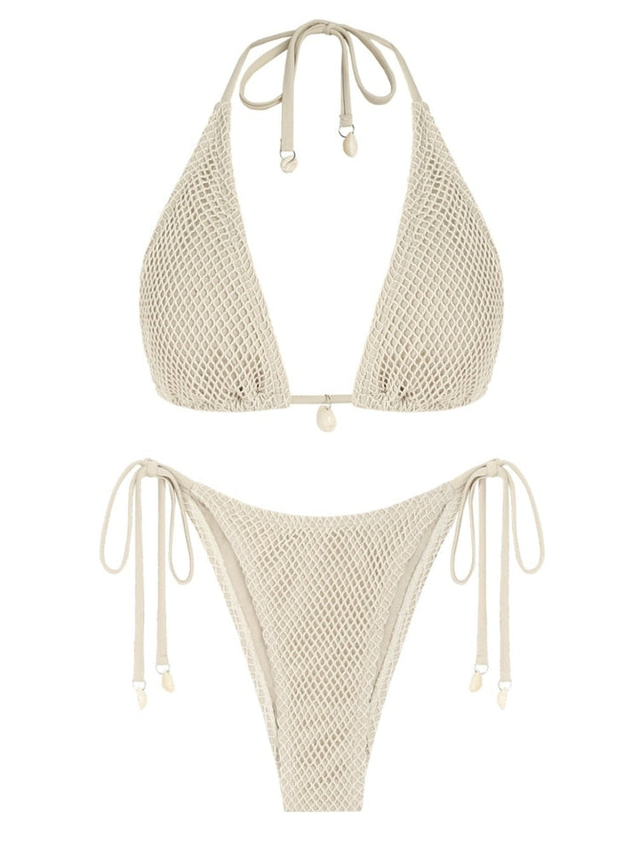 Contrast Fishnet Bikini set