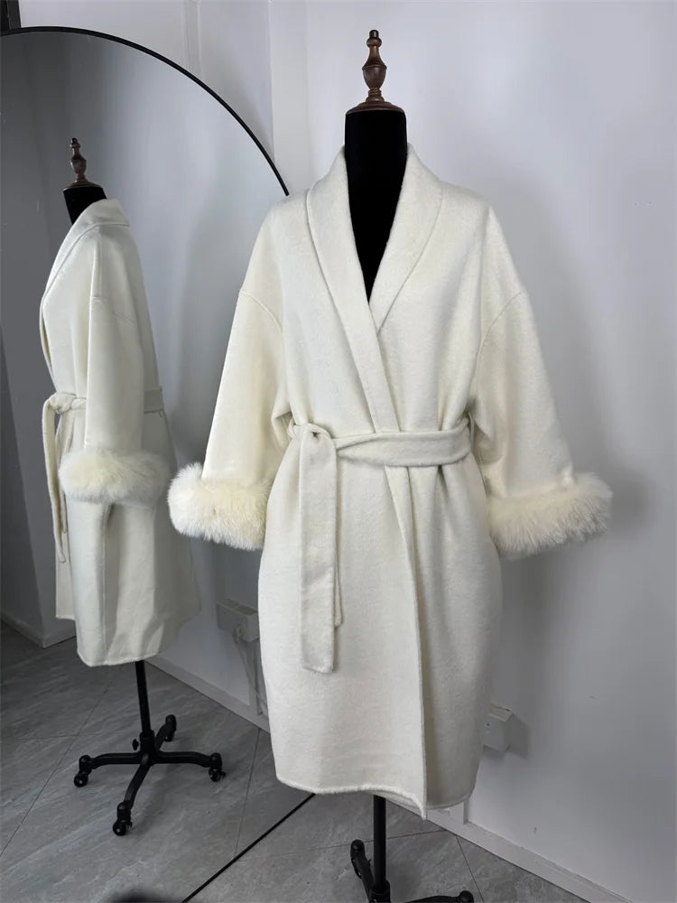 ELARA 2 WOOL COAT FOX FUR