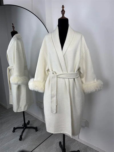 ELARA 2 WOOL COAT FOX FUR