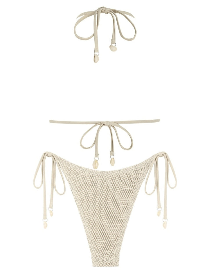 Contrast Fishnet Bikini set