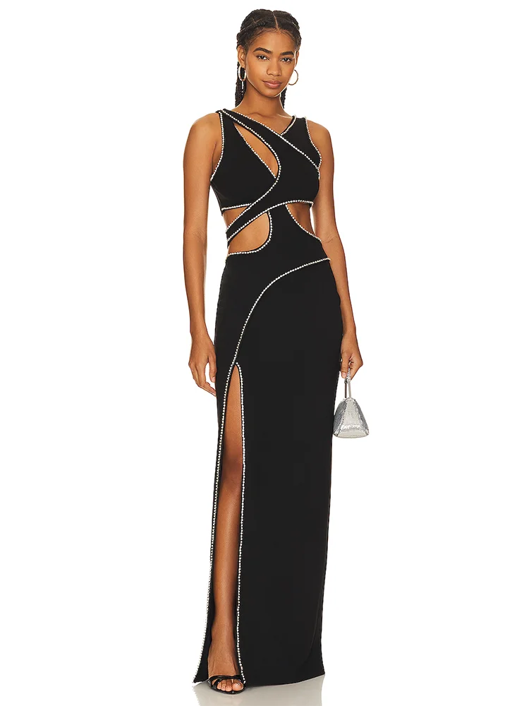 Stella Noir Sleeveless Dress - Celestia Couture