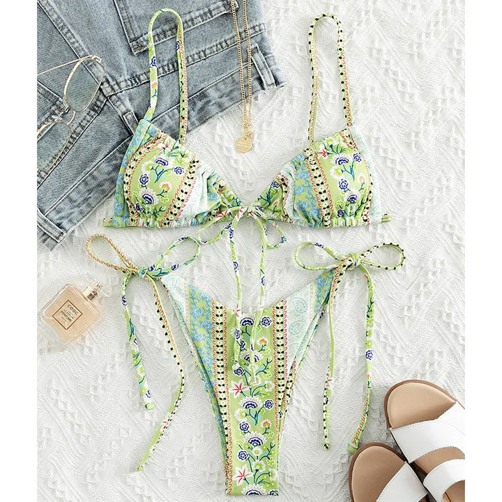 Floral Femme Print Bikini  -multiple colors
