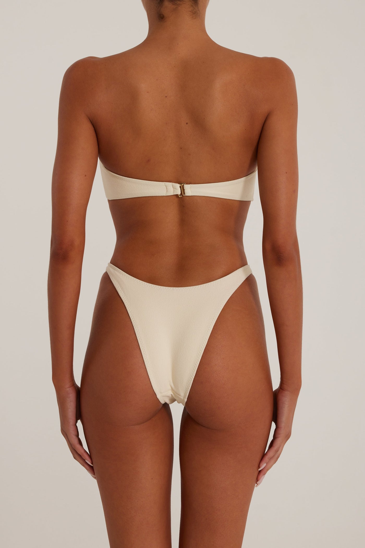 Rosette Bandeau Top (Faux Suede Cream/Cream) - Celestial Couture