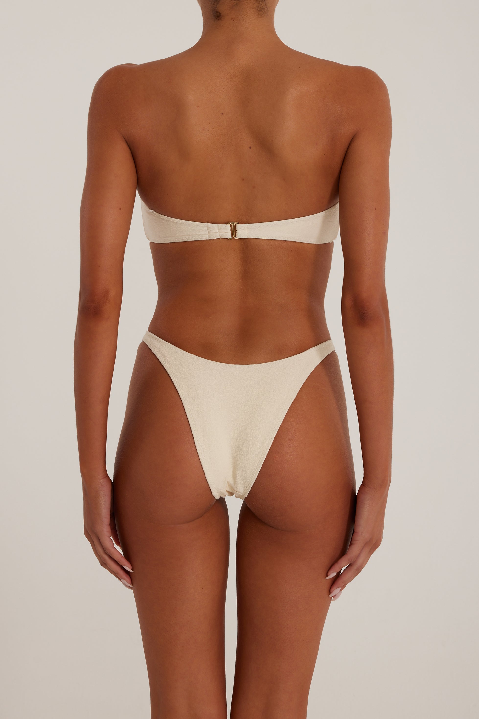 Rosette 90s Bottom (Faux Suede Cream/Black) - Celestial Couture