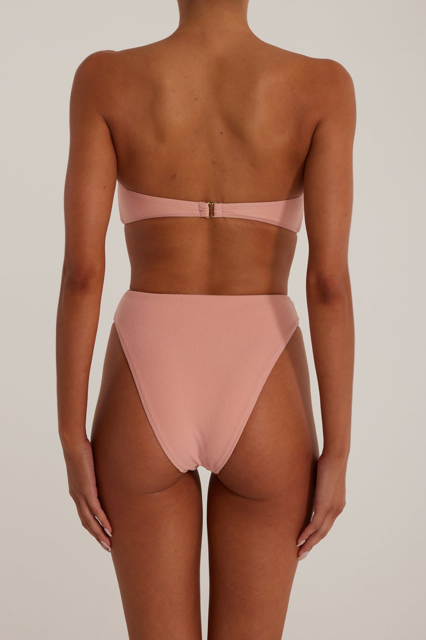 Rosette Bandeau Top (Faux Suede Blush/Blush) - Celestial Couture
