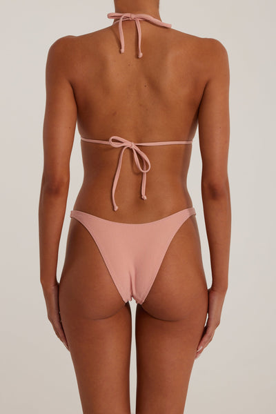 Rosette Triangle Top (Faux Suede Blush/Blush) - Celestial Couture