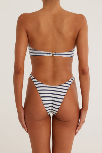 Rosette Bandeau Top (Nautical Stripe/Navy) - Celestial Couture
