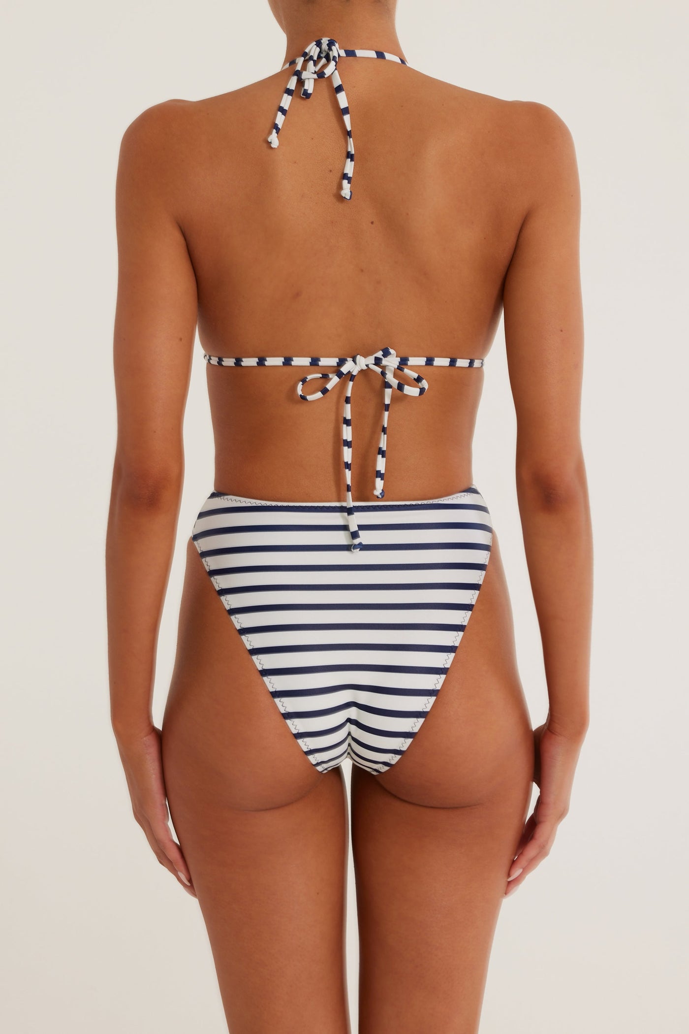 Rosette Triangle Top (Nautical Stripe/Navy) - Celestial Couture