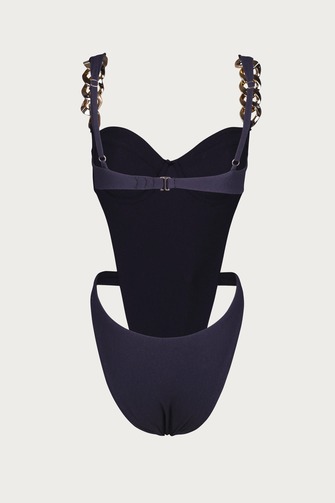 Gold Chain One Piece (Faux Suede Black) - Celestial Couture