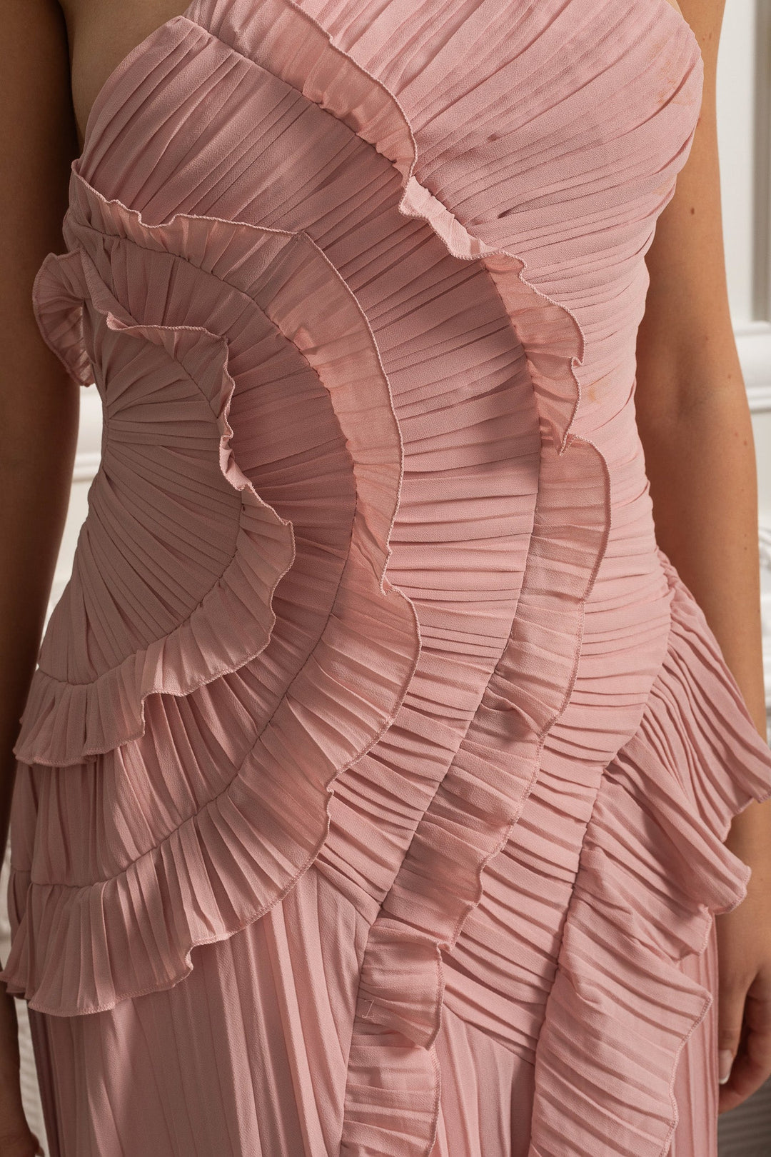 Julia Charming Ruffle Cascade Maxi Dress - Celestia Couture