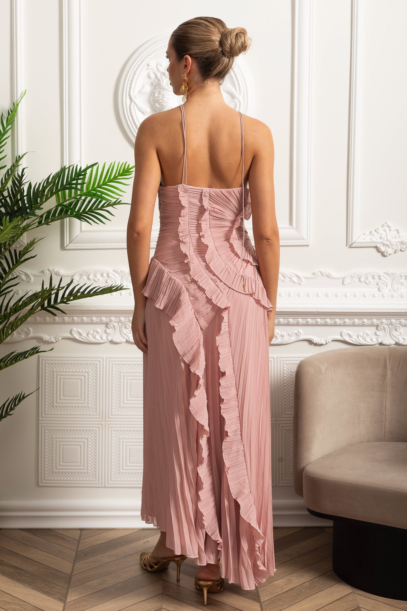Julia Charming Ruffle Cascade Maxi Dress