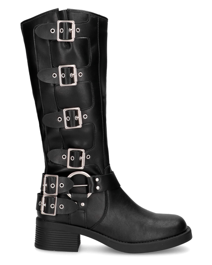 SHAKIIRA - stivali alti sotto al ginocchio con cinturini e fibbie