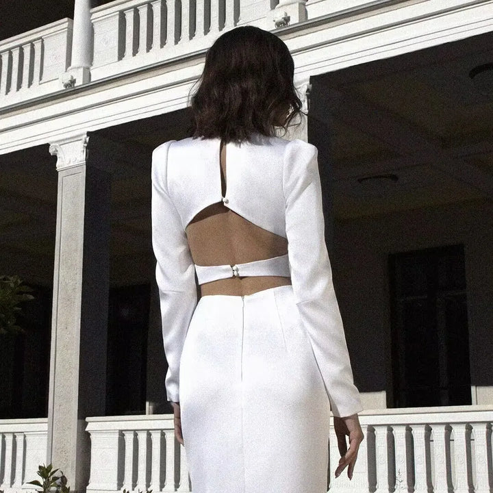 Ivory Essence Classic White Dress - Celestia Couture