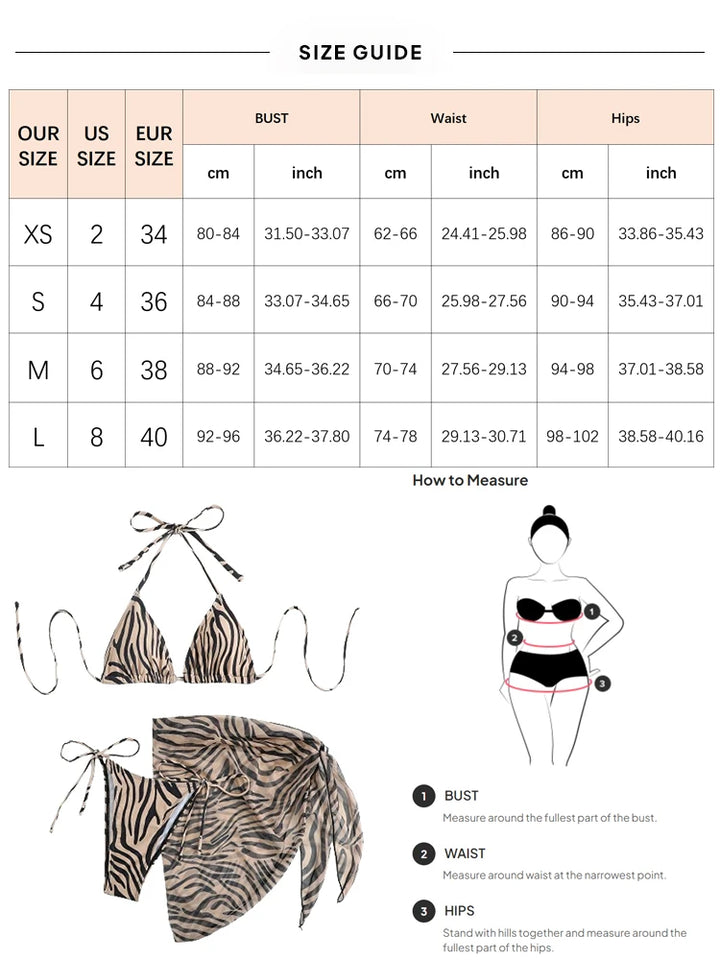 LEO Three Pieces Bikini Set - Celestia Couture