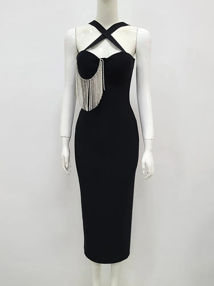 Lucilia Black Dress - Celestia Couture