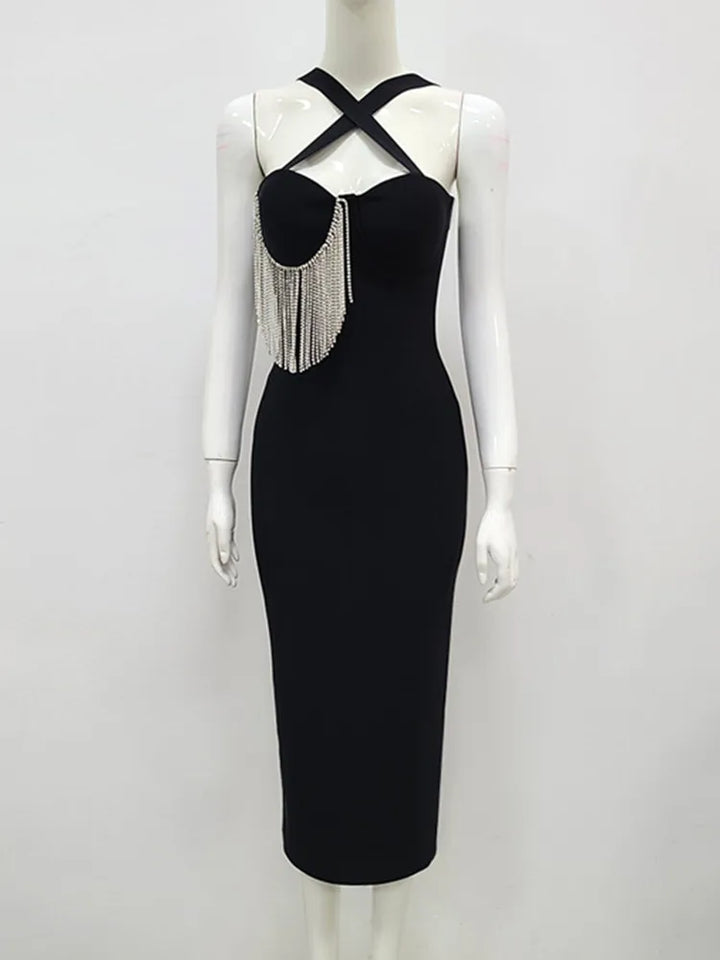 Lucilia Black Dress - Celestia Couture