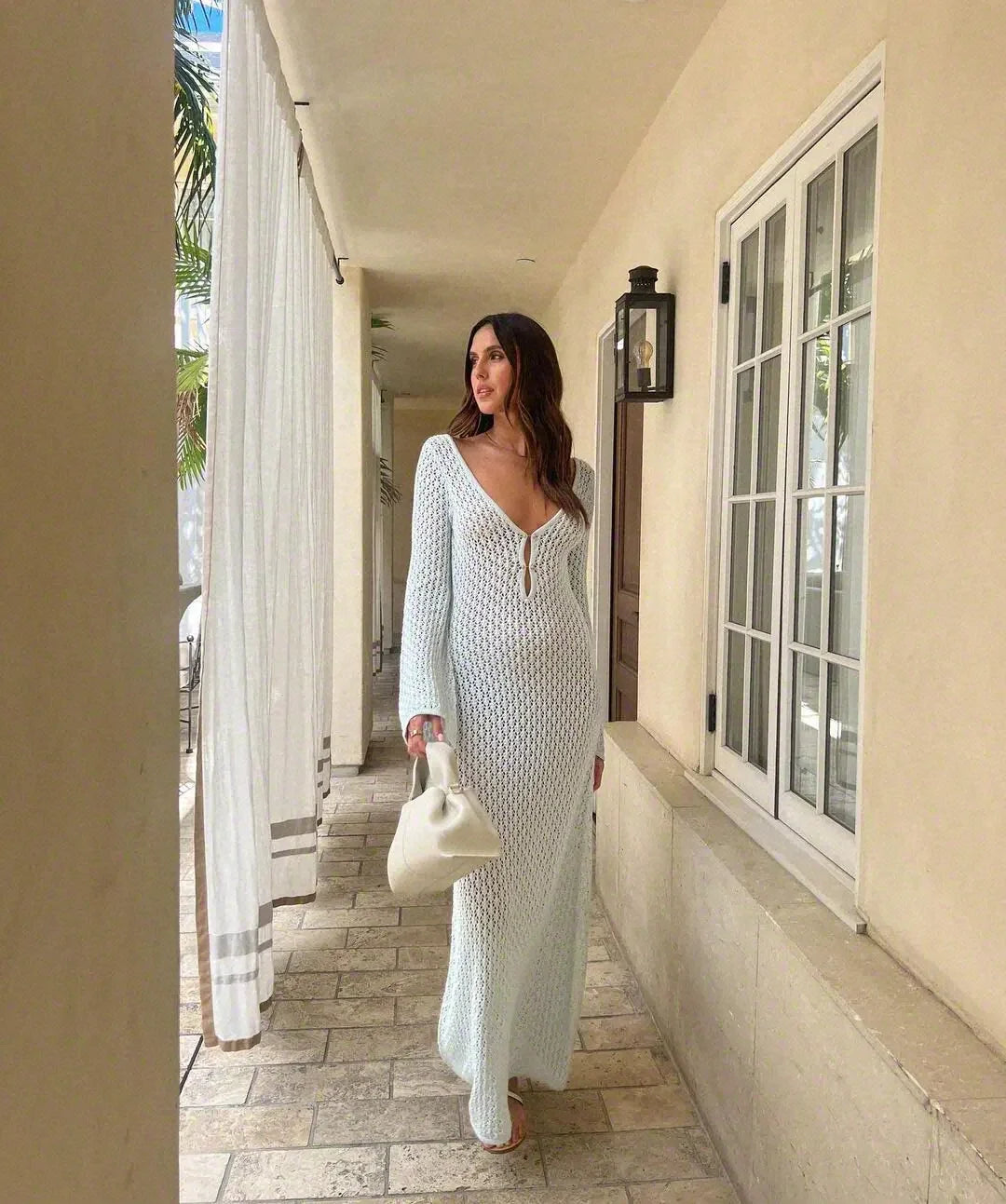 Midnight Breeze Knit Cover-Up Dress - Celestial Couture