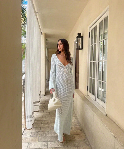 Midnight Breeze Knit Cover-Up Dress - Celestial Couture