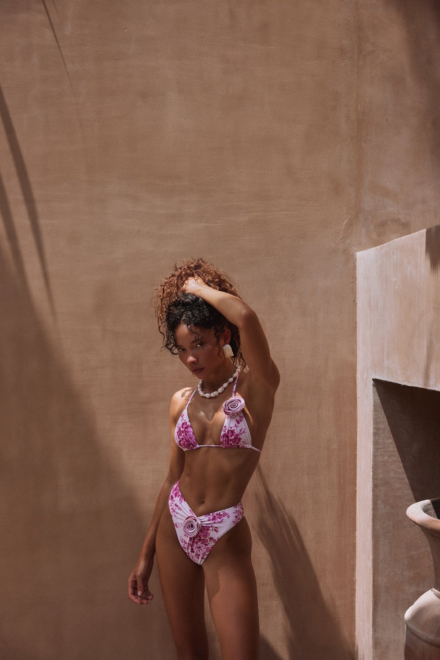 Rosette Triangle Top (French Floral) - Celestial Couture