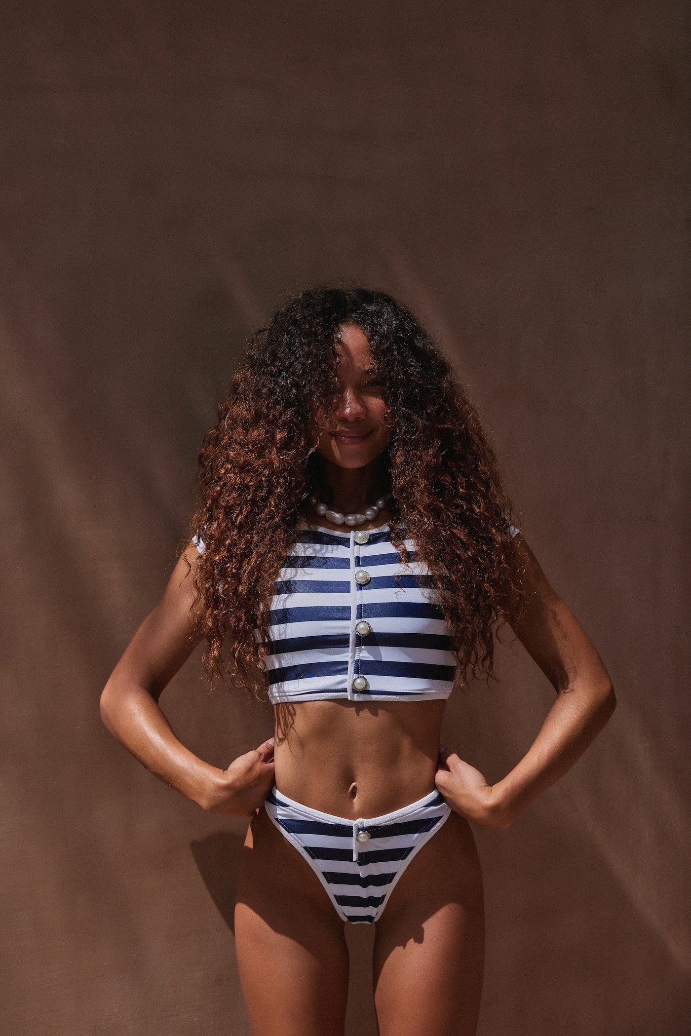 The Grace Top (Navy Cream Stripe/White) - Celestial Couture