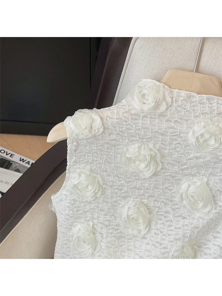 French Floral Crop Top - Celestial Couture