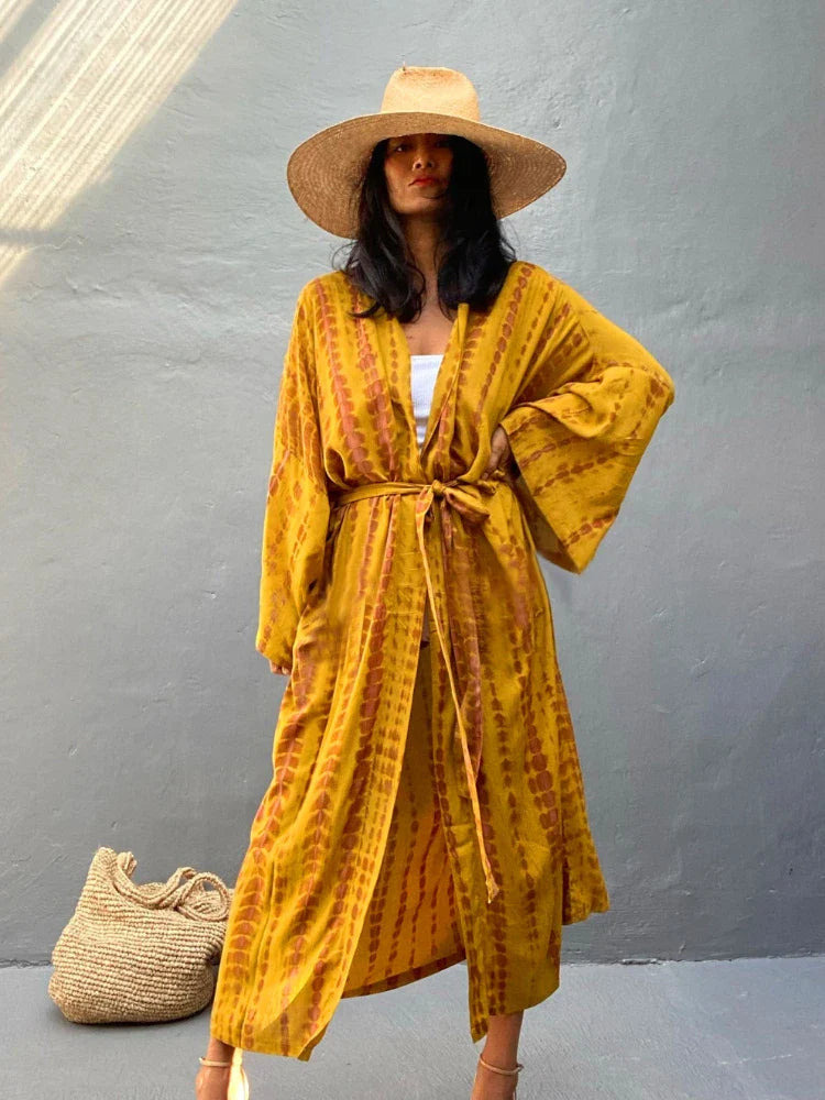 Printed Loose Kimono Cardigan