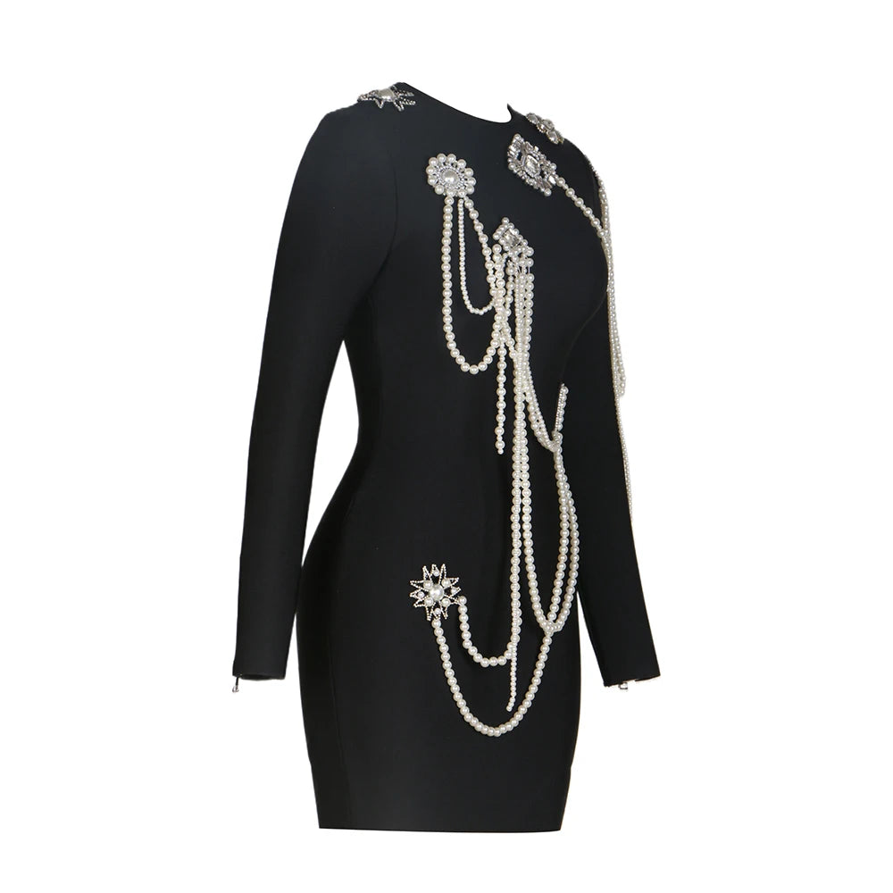 Lunar Pearl Mini Dress - Celestia Couture