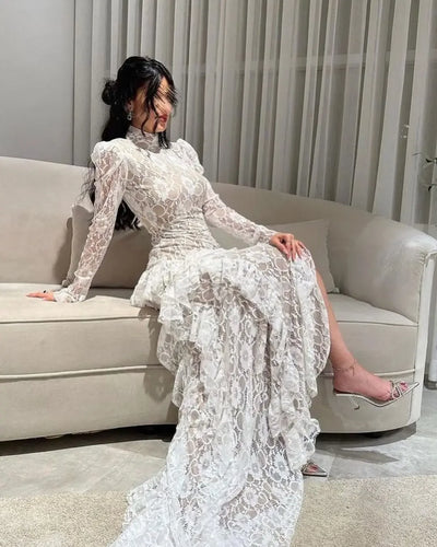 Marcella Floor-Length Lace Dress