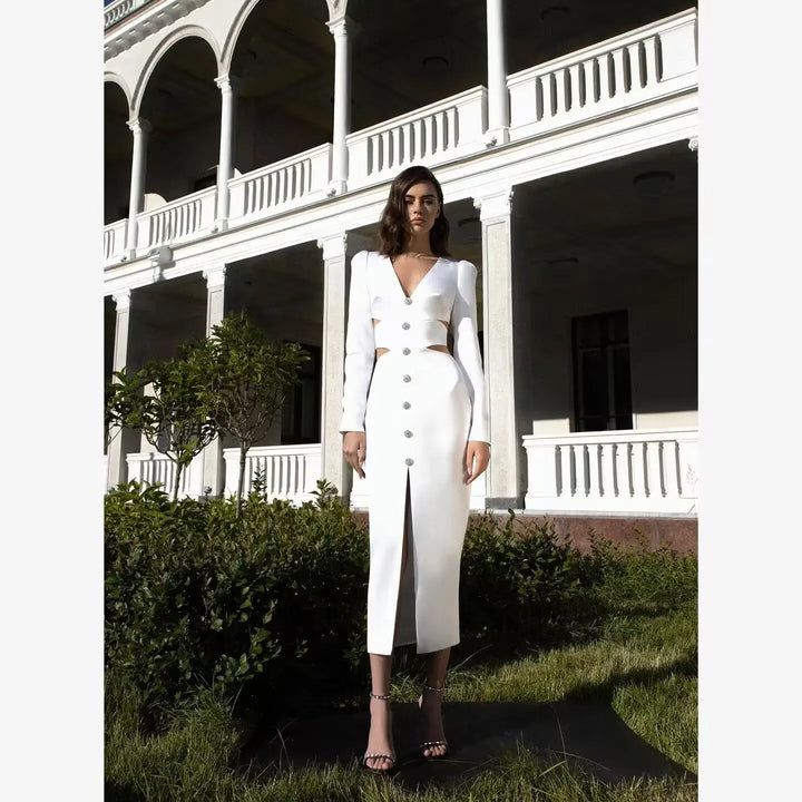 Ivory Essence Classic White Dress - Celestia Couture
